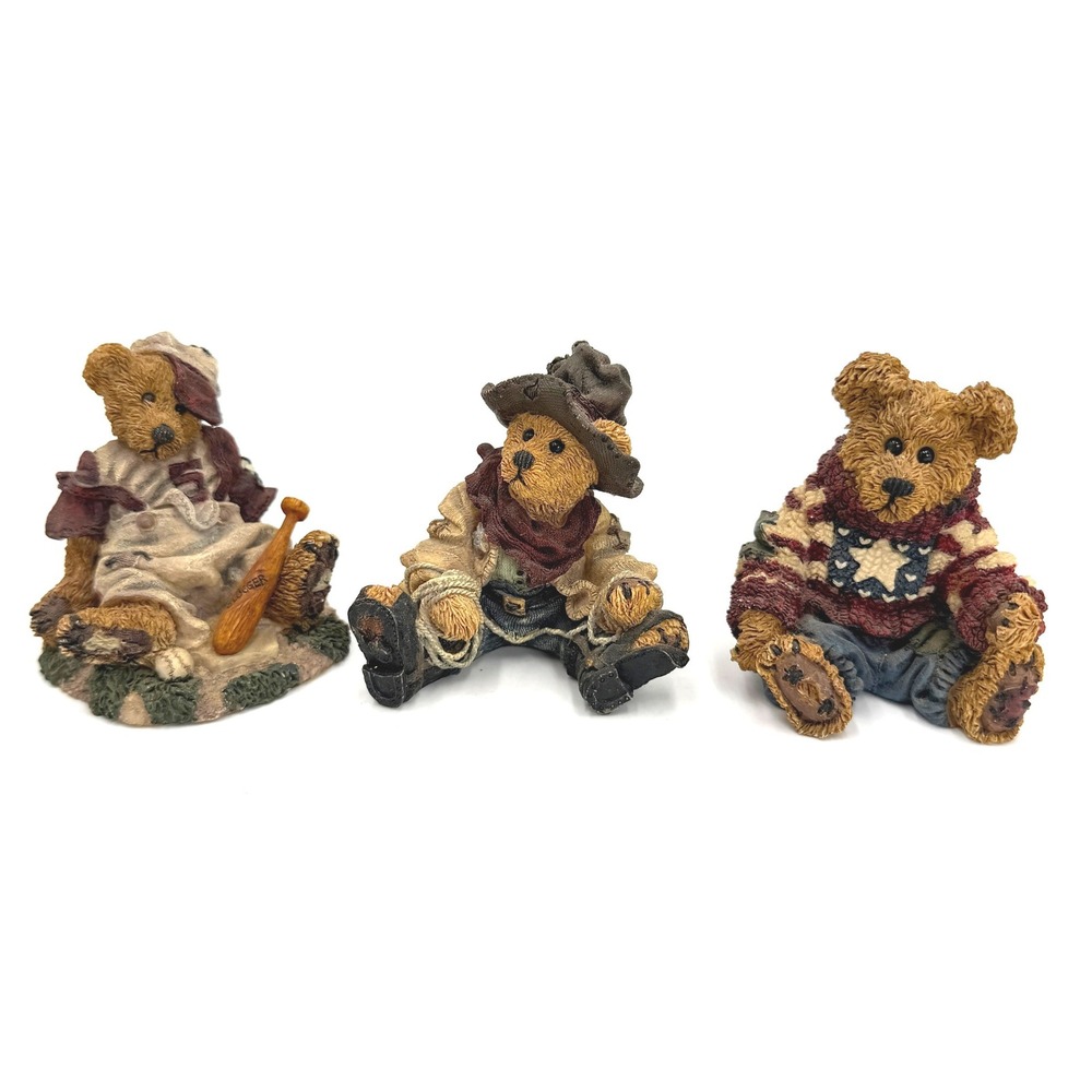 Boyds Bears Bearstone Collection Figurines Set of 3 Homer Hop-A-Long Henry 2225
